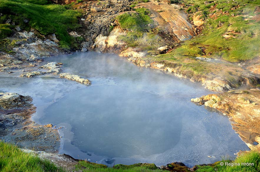 The colourful Geothermal Areas by Mt. &Ouml;lkelduhn&uacute;kur and &Ouml;lkelduh&aacute;ls in South Iceland