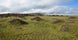 Grassy volcanic mounds of Vatnsdalsholar Hills under a cloudy sky in North Iceland..jpg