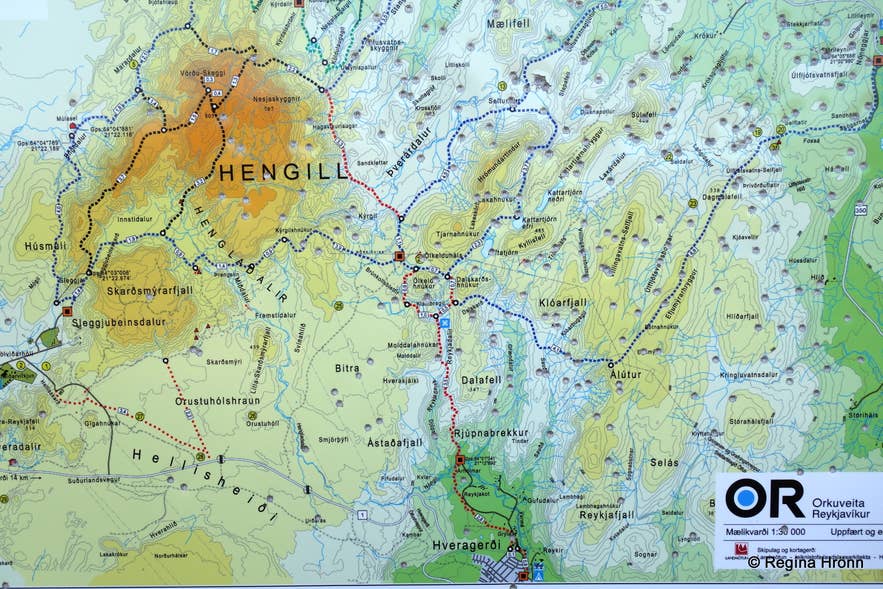 The colourful Geothermal Areas by Mt. &Ouml;lkelduhn&uacute;kur and &Ouml;lkelduh&aacute;ls in South Iceland