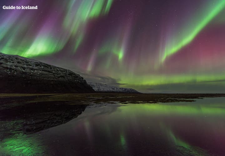 Fjords in Iceland are a beautiful place to see the northern lights dancing in the sky