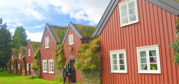 The beautiful Bustarfell Turf House in East Iceland