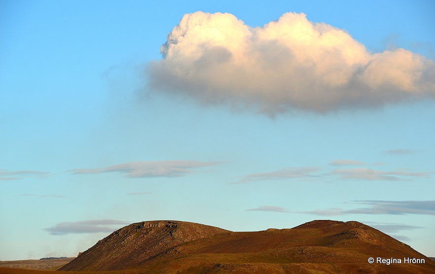 Beautiful sunset at Eldvörp Row of Craters on the Reykjanes Peninsula in  SW-Iceland