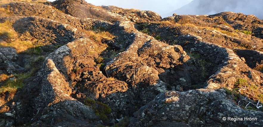 Beautiful sunset at Eldvörp Row of Craters on the Reykjanes Peninsula in  SW-Iceland