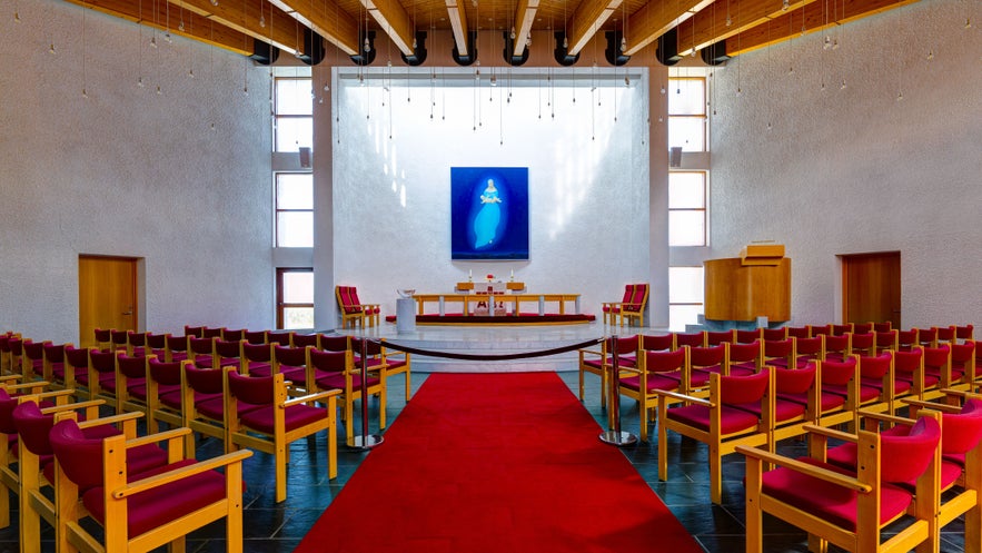 Inside the Stykkisholmskirkja Church in West Iceland.