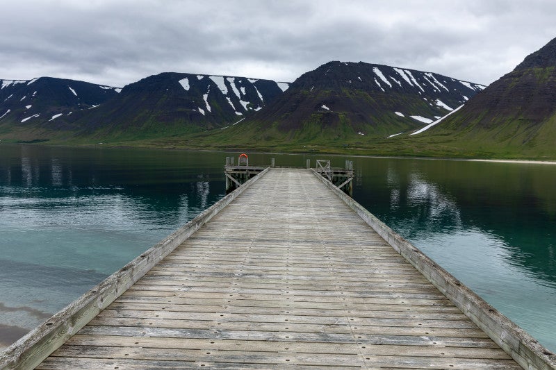 A frontal view of Onundarfjordur Pier A frontal view of Onundarfjordur Pier