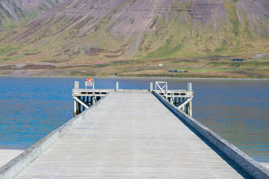 A close front view of Onundarfjordur Pier