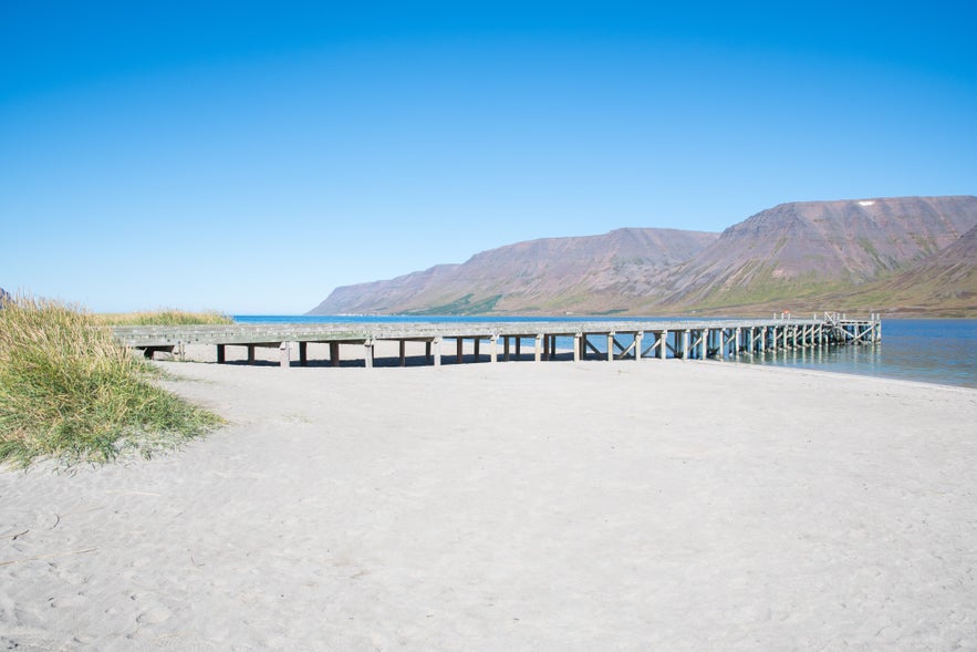Far view of Onundarfjordur Pier