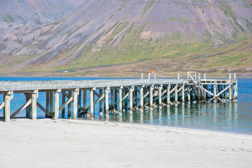 Close side view of Onundarfjordur Pier
