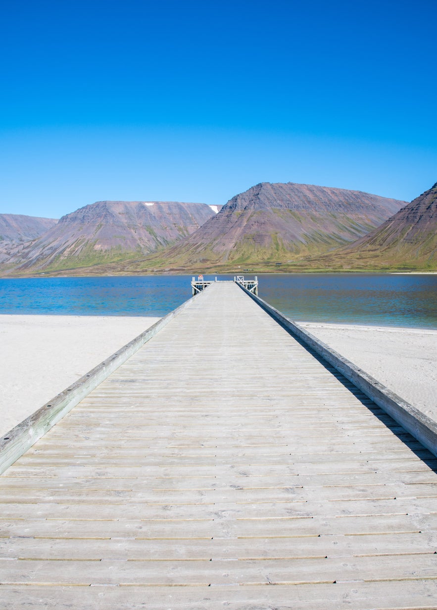 Far frontal view of Onundarfjordur Pier