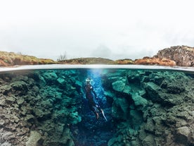 Stunningly clear waters in the Silfra Fissure.