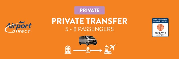 This transfer service between Keflavik International Airport and Reykjavik can accommodate 5-8 passengers.