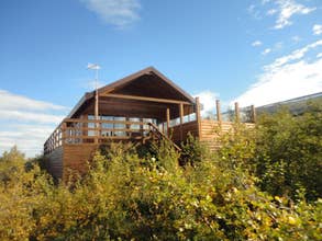 The outside of the Solbakki Holiday Home.