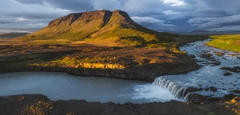 Thjofafoss Waterfall Near Hekla