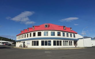 Exterior view of KEX Thingeyri in the Westfjords.