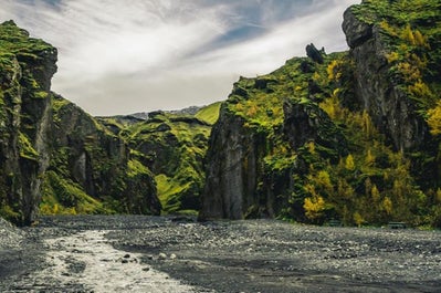 Green hills and mountains in the south of Iceland.