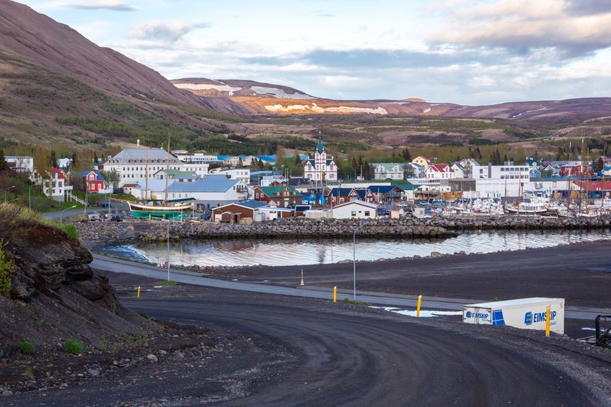 Husavik town in north Iceland.