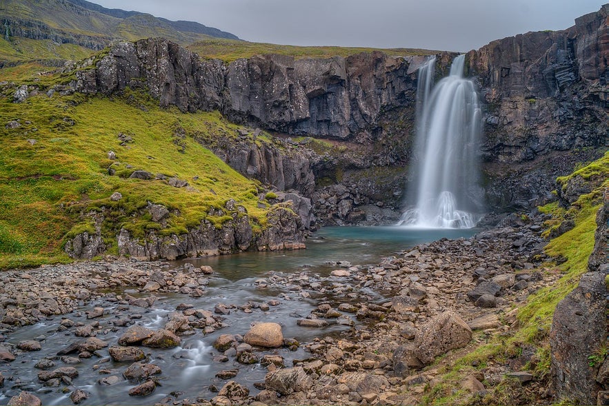 A shot of the beautiful Gufufoss waterfall. 