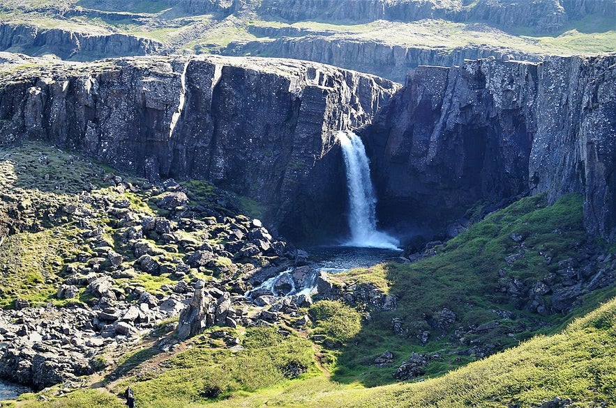 Folaldafoss Waterfall, in the Eastfjords of Iceland, is a beautiful destination for any traveler. Folaldafoss Waterfall, in the Eastfjords of Iceland, is a beautiful destination for any traveler.