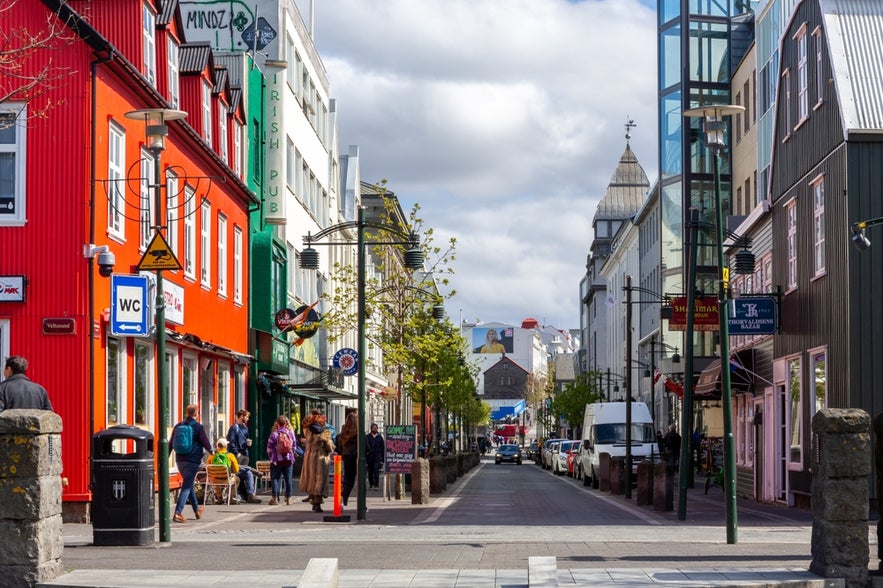 Austurstraeti street in Reykjavik