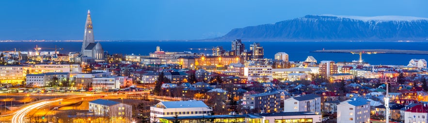 Reykjavik at dusk