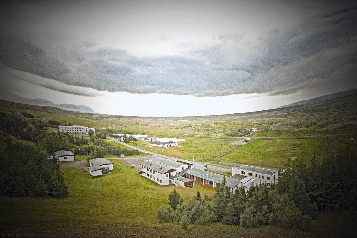 A bird's eye view of Laugaland. A bird's eye view of Laugaland.