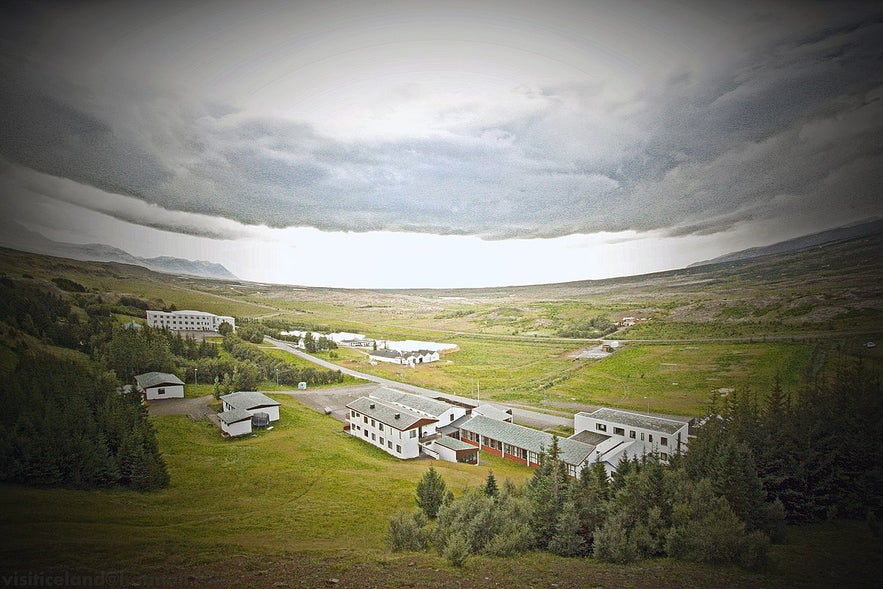 A bird's eye view of Laugaland. 