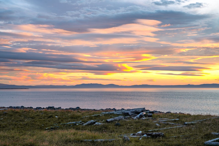 Sunset view of Langanes Peninsula