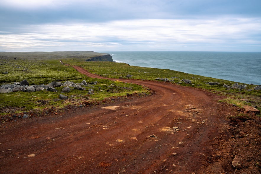 Land road of Langanes Peninsula