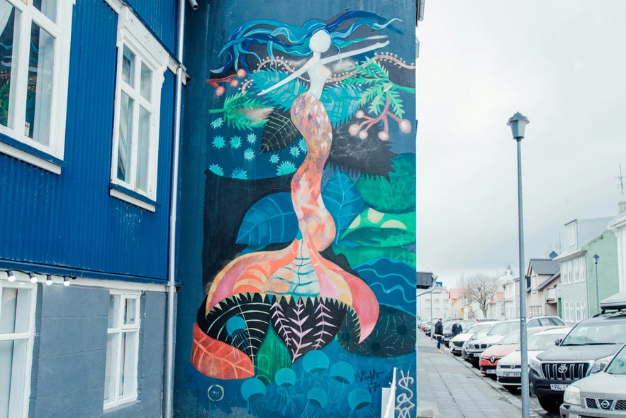 Mermaid Mural in Reykjavik
