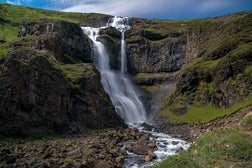 Rjukandi Waterfall in Jokuldalur Valley