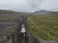 Hafrahvammagljufur canyon, located in East Iceland. 