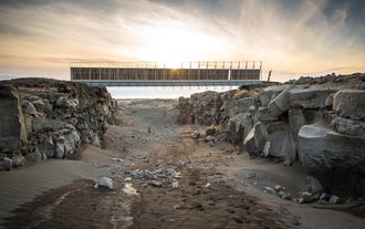 Bridge Between Continents in the Reykjanes Peninsula, connecting the Eurasian and North American tectonic plates in a dramatic rift valley.