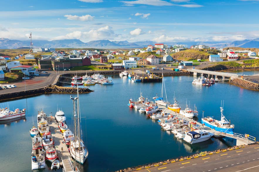 The town of Stykkisholmur, Snaefellsnes Peninsula, Western Iceland.