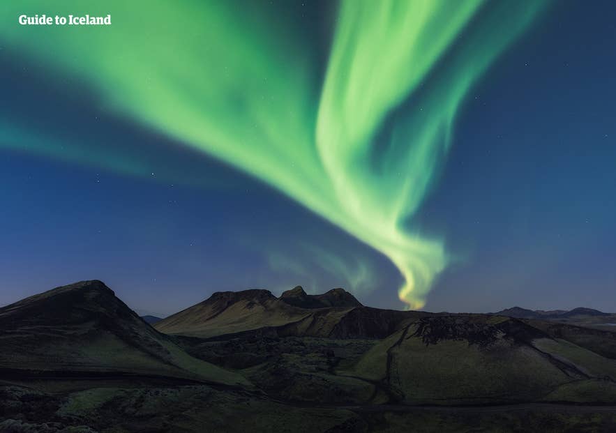 The northern lights, looking beautiful above the Icelandic mountains. The northern lights, looking beautiful above the Icelandic mountains.
