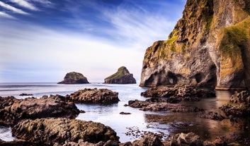 The elephant rock, is a famous attraction in the Westman Islands.