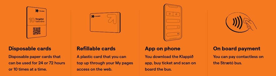 アイスランドのバス料金の支払い方法は複数あります