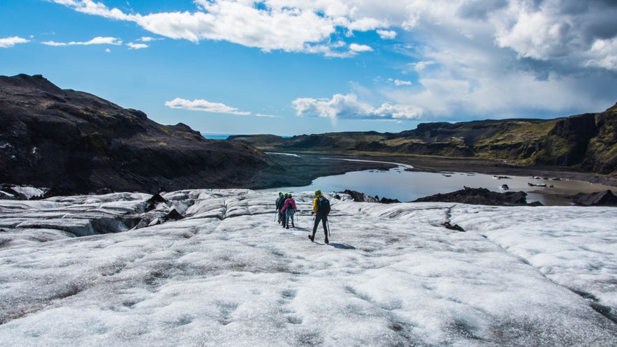 Gletsjerwandelen op de Solheimajokull