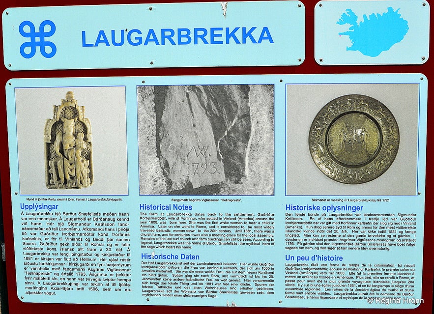 The Historical Laugarbrekka on the Snæfellsnes Peninsula and Guðríður Þorbjarnardóttir