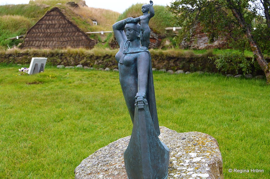 The statue of Guðríður at Glaumbær North-Iceland