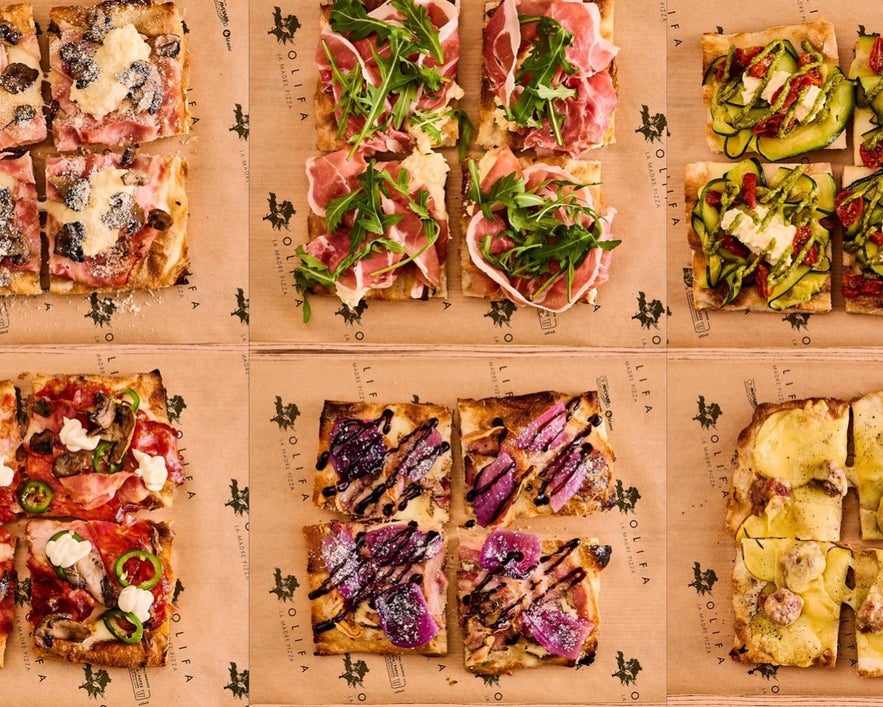 Olifa La Madre is known for their Pala pizzas in Reykjavik, with quality ingredients.