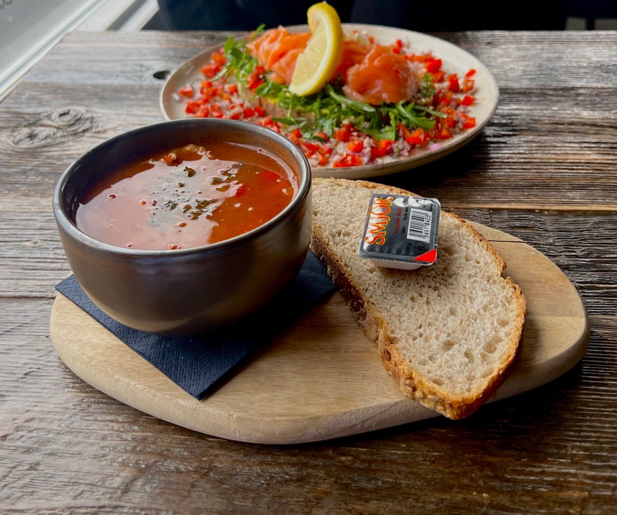 Soup of the day at Reykjavik Rost. A hungarian beef soup.