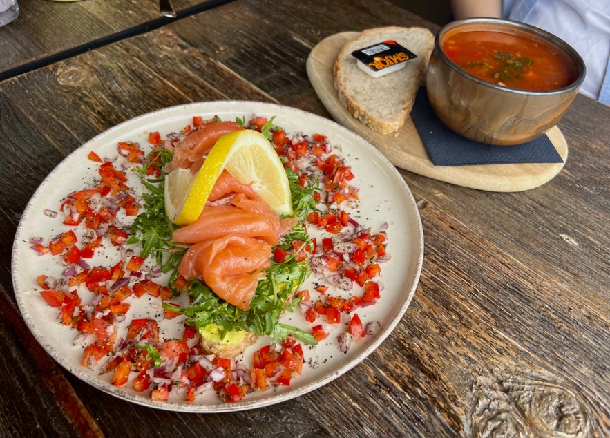 Iceland Smoked Salmon on fresh sourdough bread