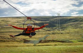 Parcours en Tyrolienne de 40 min au-dessus du Sud de l'Islande depuis Hveragerdi - Billet Standard