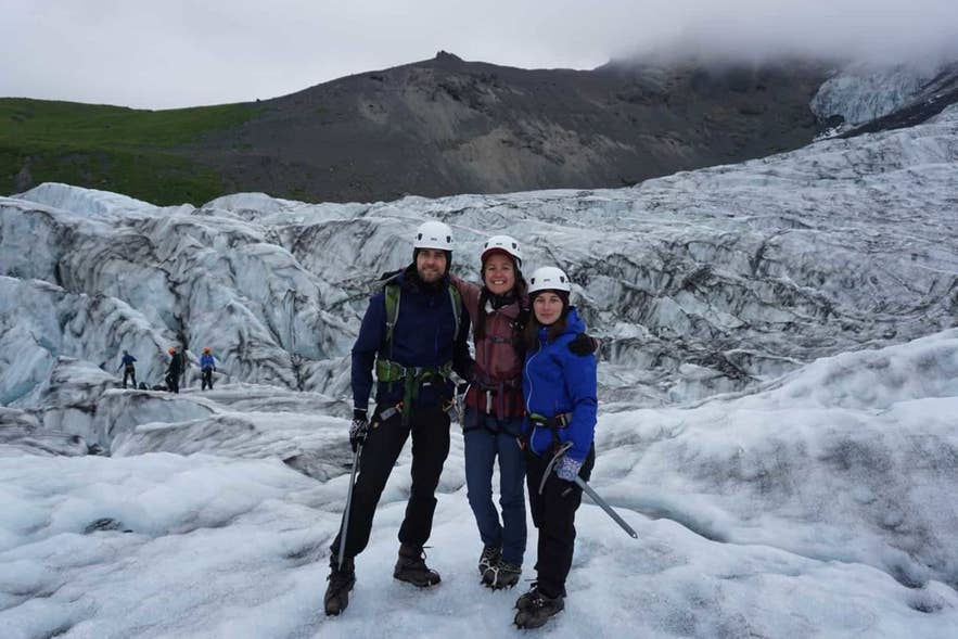 Small group hiking on Falljokull glacier Small group hiking on Falljokull glacier