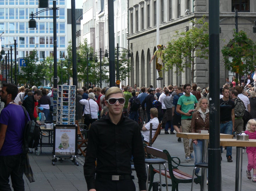 Austurstraeti street hosts many festivities and cultural events in Iceland.