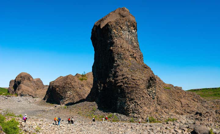 Hljóðaklettar are a bizarre looking group of crater plugs, the remains of ancient volcanoes. In north Iceland