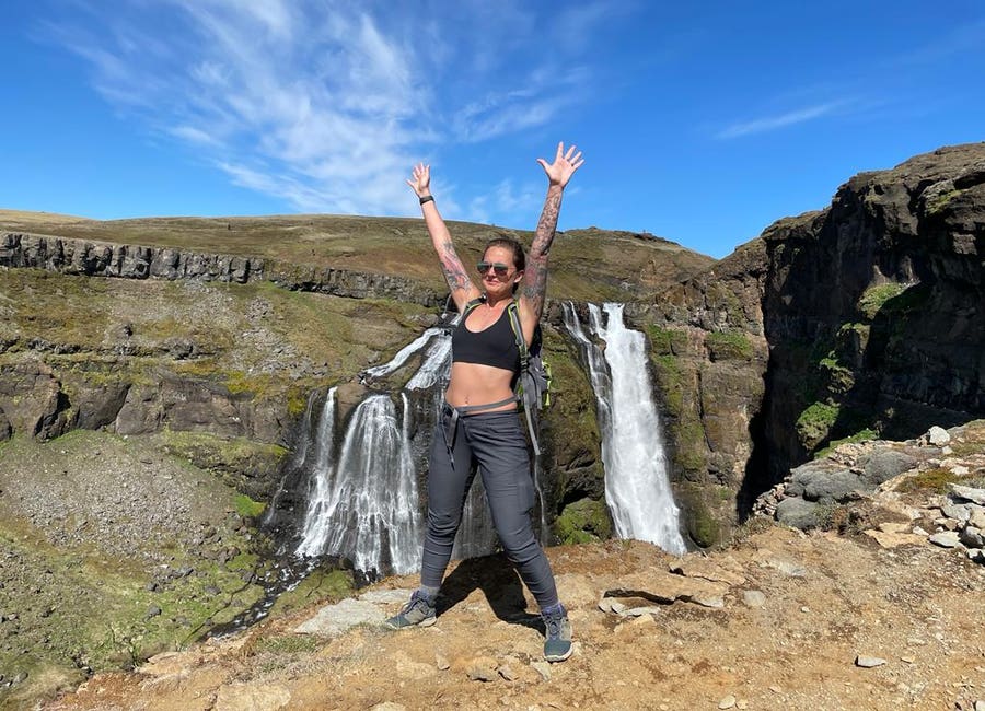 Aussicht auf den Glymur Wasserfall