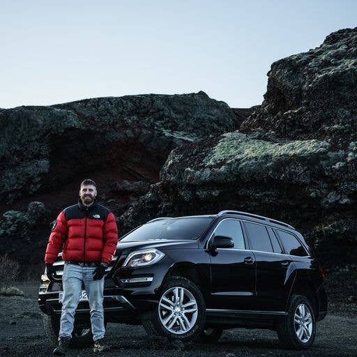 Reykjavik airport transfer in luxury Mercedes vehicle.