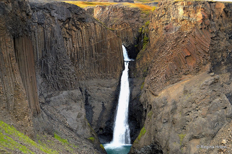 Litlanesfoss near Hengifoss waterfall in Iceland