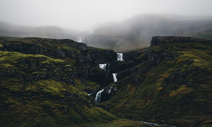 Klifbrekkufossar, al Este de Islandia.